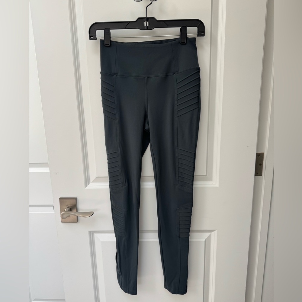 Athleta Charcoal Delancy Moto Tights
